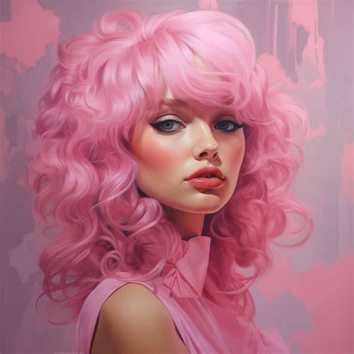 a woman in a pink dress