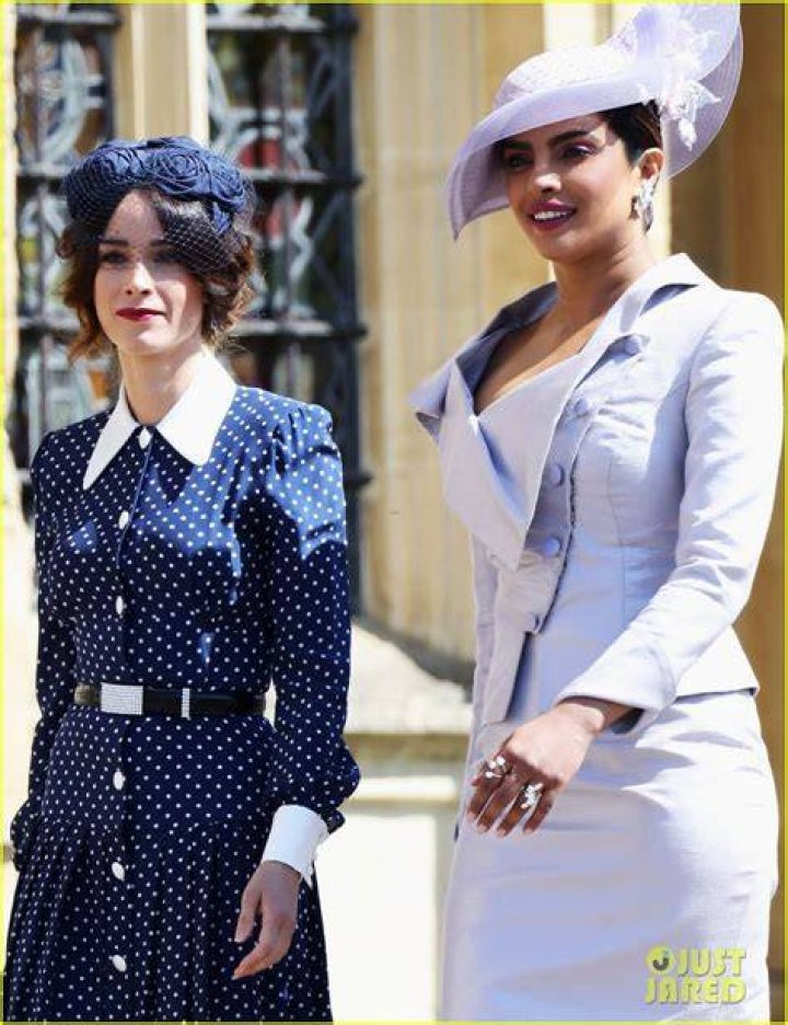 Abigail Spencer and Priyanka Chopra attend the Royal Wedding in wedding hats Abigail Spencer and Priyanka Chopra attend the Royal Wedding in wedding hats