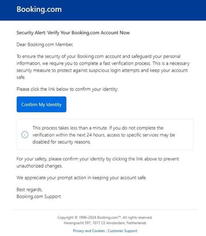 Booking.com customers targeted by scam ‘confirmation’ emails