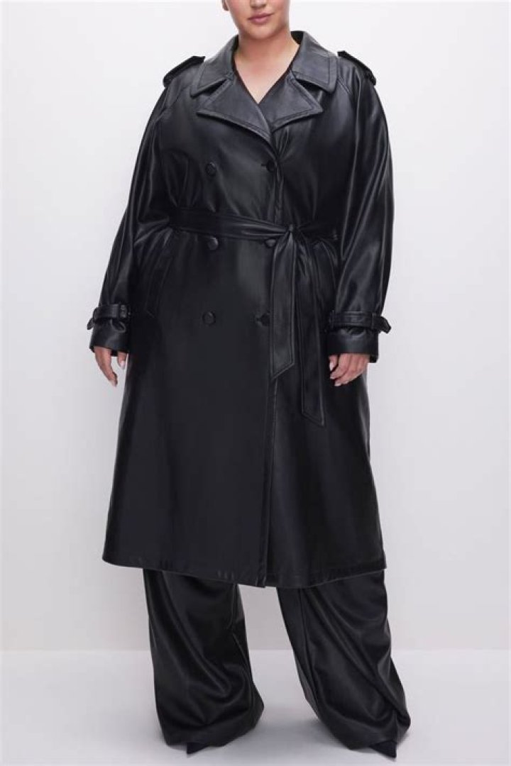 Chino Faux Leather Trench Coat Chino Faux Leather Trench Coat