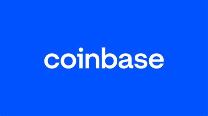 Coinbase Logo on Blue Background.