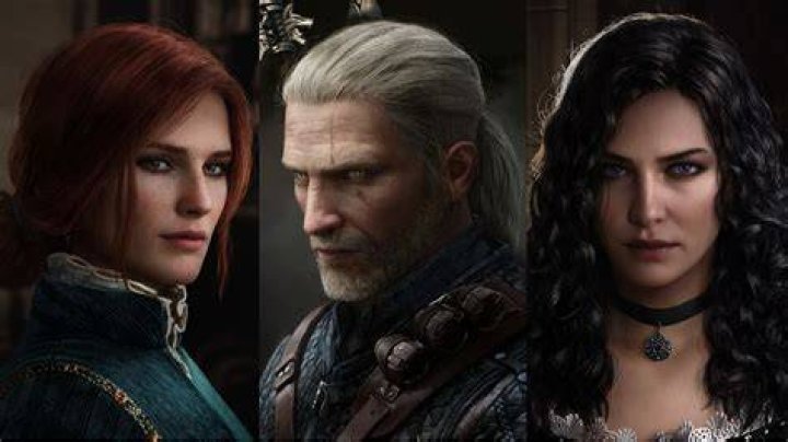 Geralt alongside Triss and Yennefer in The Witcher 3: Wild Hunt.