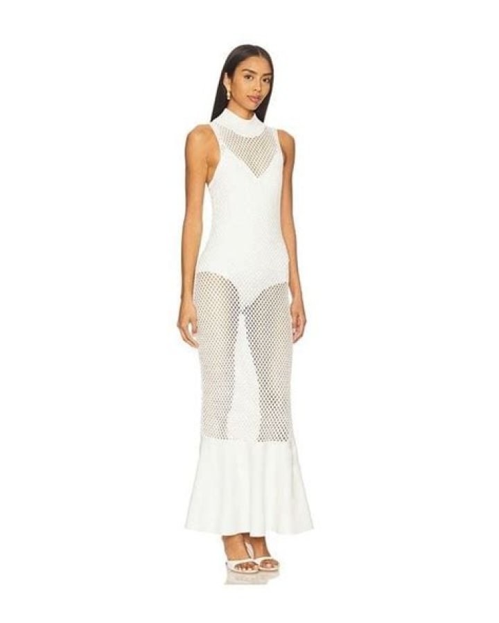 Jonathan Simkhai sheer white dress thigh split