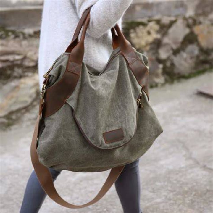 Large Size Canvas Shoulder Bag 