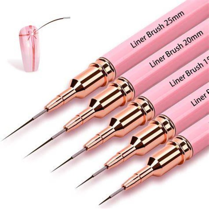 Nail Art Liner Brushes Pink Set