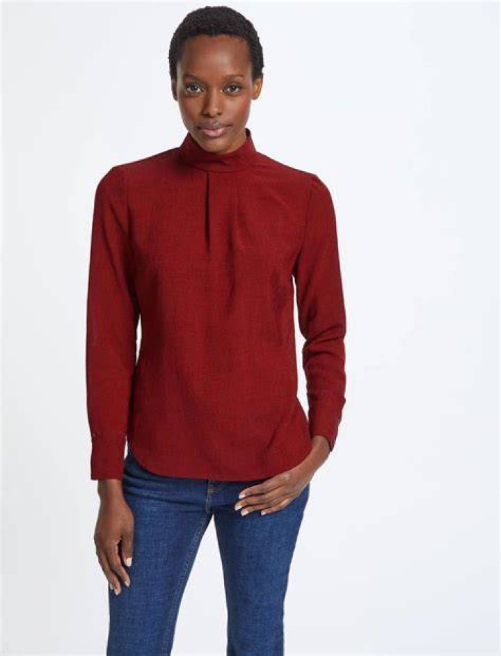 Riley Funnel Neck Blouse Riley Funnel Neck Blouse