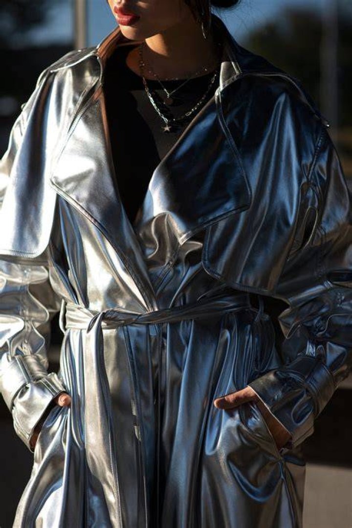 Silver Vegan Leather Trench Silver Vegan Leather Trench