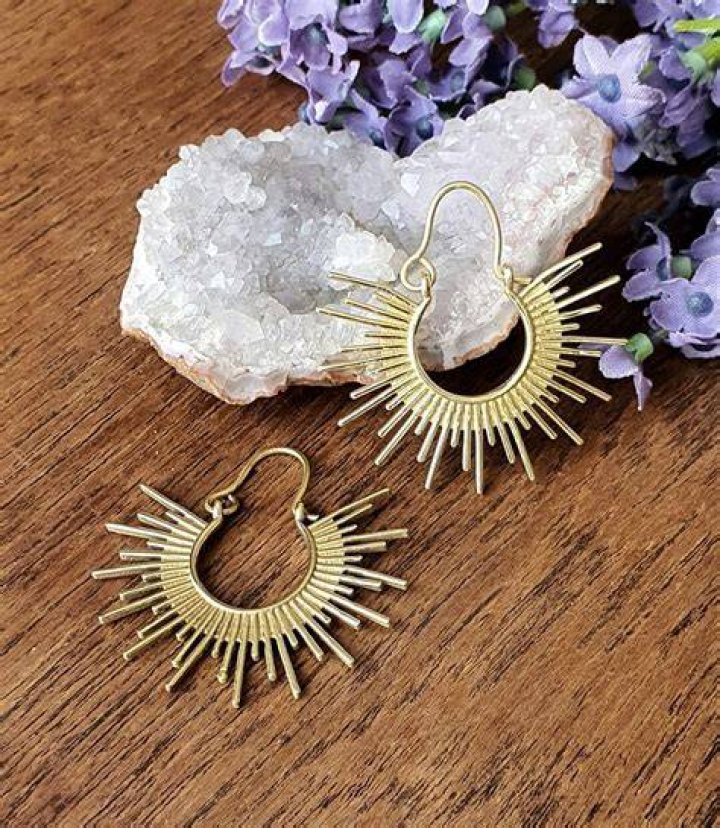 Sunburst Peal Hoop Earrings