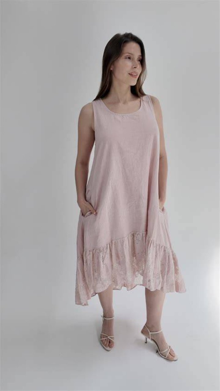 Vestido canal&eacute; l&uacute;rex rosa